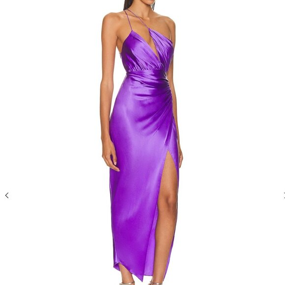 NWT The Sei Asymmetrical Plunge Dress in Grape size 0 - Picture 2 of 8